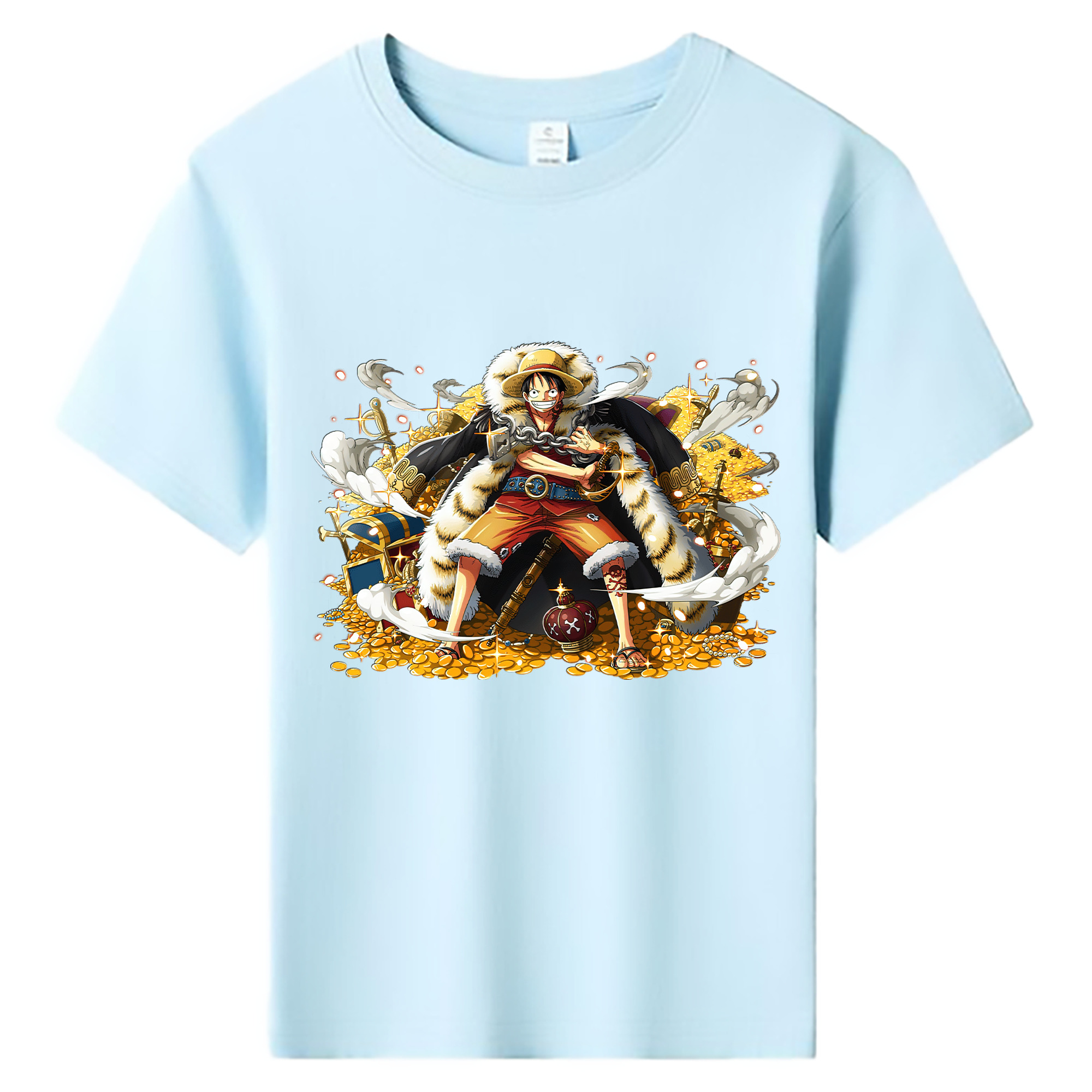 ワンピース モンキー・D・ルフィ ONE PIECE Monkey D. Luffy 綿100％キッズTシャツ（フロントプリント）